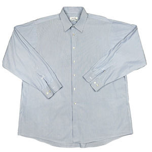 Calvin Klein Men's Blue/Whte Button Down Shirt Size 17.5 / 34 - 35 Regular Fit